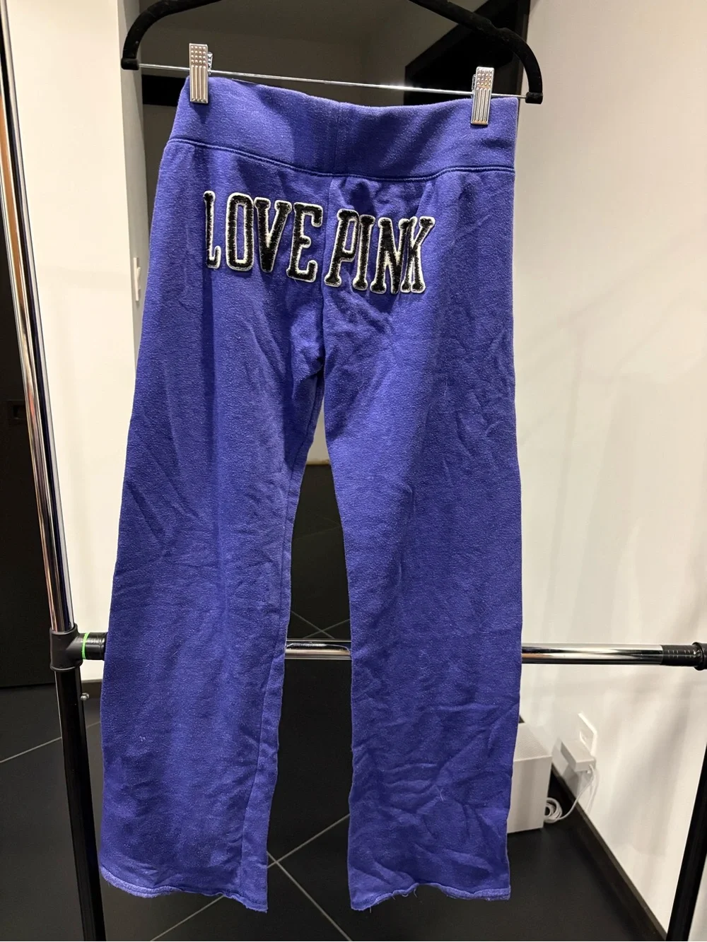 Victoria's Secret Purple Kids Fleece Joggers with White Dog Logo